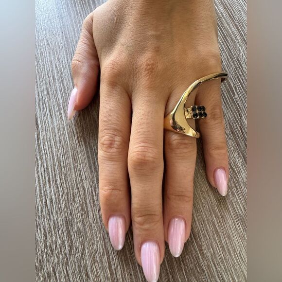 Statement Gold and Black Ring A1431 - Picture 3 of 3